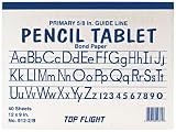 Top Flight Manuscript/Chart Primary Tablet, White Bond Paper, 5/8 Inch Guideline Rule, 9 x 12 Inches, 40 Sheets (54371)