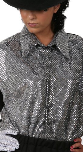 Sequin Silver Shirt O S Mike Ja