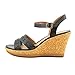 Clarks Pitch Cocoa Open Toe Leather Wedge Sandal