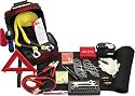 Justin Case 78-Piece Roadside Safety Kit, Including 50-Piece First Aid Kit - Red