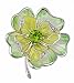 Handmade sterling silver and hand Basse Taille and plique-a-jour enameled flower pin or brooch with peridot centre and diamond accents