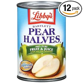 Libby's  Bartlett Pear Halves In Pear Juice From Concentrate, 15-Ounce Cans (Pack of 12)