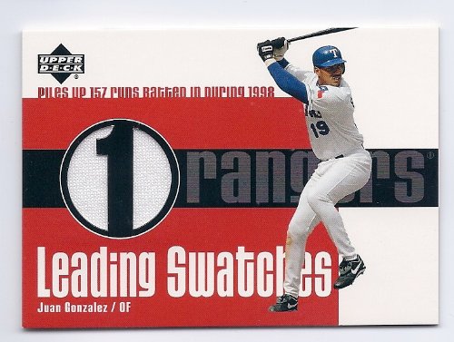 2003 Upper Deck Leading Swatches Game Used Jersey #GO Juan Gonzalez Texas Rangers