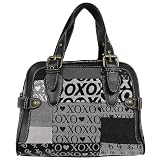XOXO In the Mix Medium Bowling Bag, Black