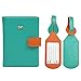 JAVOedge Women's RFID Blocking Full Protection Passport Case + Pen Holder and [2 PCS] Matching Printed Luggage Tags Set