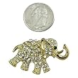 Goldtone with Rhinestone Elephant Brooch Pin