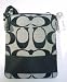 Authentic Coach Signature Stripe Swingpack 42619 Black/White