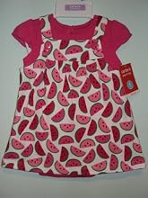 Carter's Play All Day Jumper Girls Watermelon Dress and Bodysuit (6 Months)
