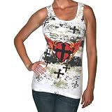 SMET Christian Audigier Ed Hardy Heart Cross Womens Tank Top
