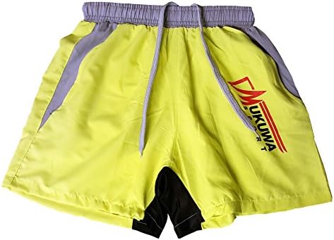 Mukuwa Sport Bodybuilding Gym Running Tight Lifting Shorts (X-Large, Neon/Gray)