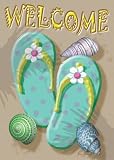 Welcome Flip Flop Garden Flag