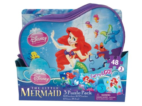 Disney Ariel Carry and Go Puzzle in Bags, 3-Pack
