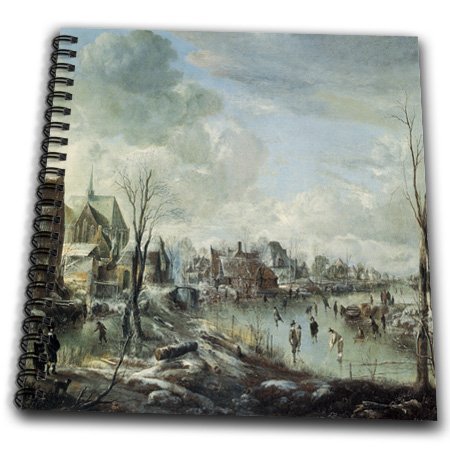 Drawing Book - Drawing Book 8 x 8 inch db_180246_1 BLN Scenes of Winter Fine Art Collection - A Frozen River Near a Village with Skaters by Aert Van Der Neer - Drawing Book - Drawing Book 8 x 8 inch