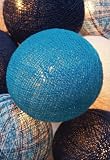 Designer Woven Ball String Lights - Blue - Set of 20