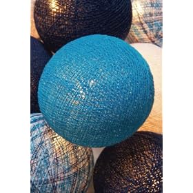 Designer Woven Ball String Lights - Blue - Set of 20