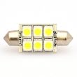 37mm High Power 6 LED SMT Festoon Bulb White Dome Light, 1403WH