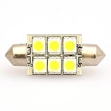 37mm High Power 6 LED SMT Festoon Bulb White Dome Light, 1403WH