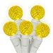 Set of 50 LED Lemon Yellow G12 Berry Fashion Glow Christmas Lights - White Wire