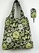 Trendy Shopping Tote Bag - White Green Butterflies Flowers Pattern (S2)