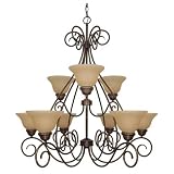 Nuvo Lighting Castillo Sonoma Bronze Nine-Light Chandelier