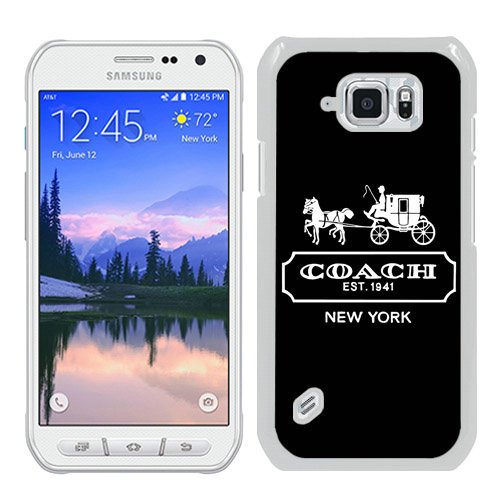 S6 Active Case,Custom Design Coach logo 3 White Samsung Galaxy S6 Active Case