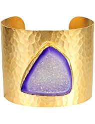 Charlene K Purple Druzy Gold Cuff Bracelet - Purple