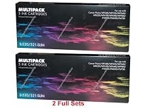 10 Canon CLI521, PGI520, Printing Inks - WITH CHIP - Multipack x2 Sets of 5 Canon Compatible Printer Ink Cartridges for CANON PIXMA iP3600 iP4600, iP4700, MP540, MP 550, MP560, MP620, MP630, MP640, MP980, MP990, MX860, MX870 Printer Inks - (Contains: 2x PGI-520BK, 2x CLI-521BK, 2x CLI-521C, 2x CLI-521Y, 2x CLI-521M) High Capacity Inks