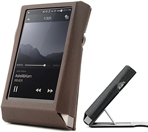 Astell &amp; Kern AK320 Hand Crafted MITER Stand Leather Case Cover [Patented Stand Case] (Brown)