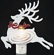 Pack of 6 Swirly Belly White Reindeer Christmas Night Lights 6.25"