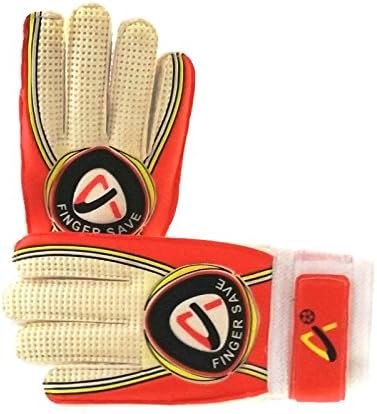 Finger Save Soccer Goalie Goalkeeper Gloves (Orange, 5)