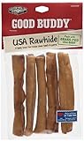 Good Buddy Rawhide Dog Chews Made in the USA, 5-Count Sticks (Pack of 6)