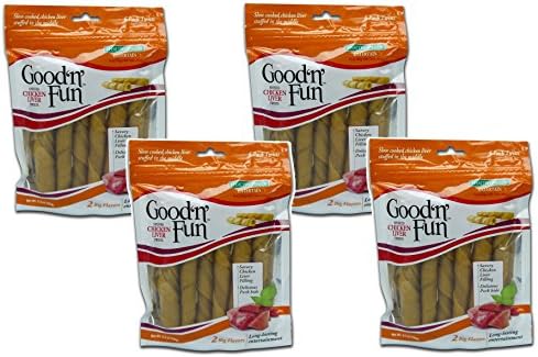 Healthy Hide Good N Fun 5" Pork Skin Twists Treats - 24 Total Twist (4 Packs with 6 Twist per Pack)