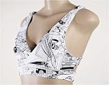 Shakti Activewear Criss Crossed Top, Black/White Comics
