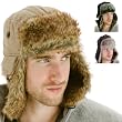 Men's Extra Warm Trapper Hat With Faux Fur Lining Ear Flaps And Chin Strap