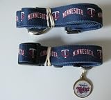 Minnesota Twins Pet Set Dog Leash Collar ID Tag LARGE