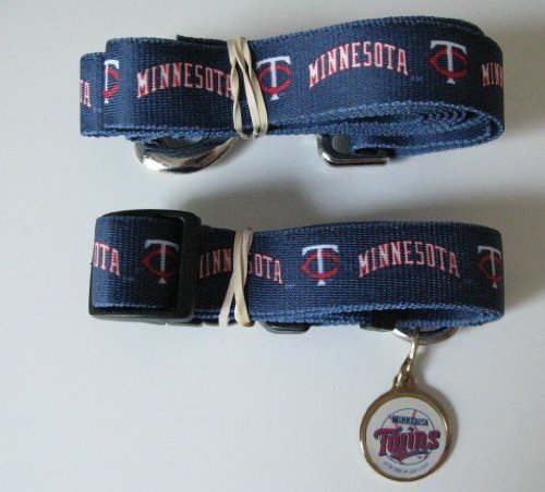Minnesota Twins Pet Set Dog Leash Collar Id Small