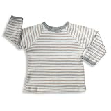 Kumquat - Infant Boys Long Sleeve Striped Tee Shirt, Grey, Orange, Light Blue
