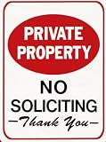 No Soliciting sign,metal,warning sign,Private Property sign