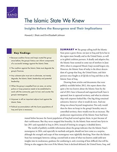 The Islamic State We Knew: Insights Before the Resurgence and Their Implications