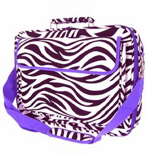 Zebra Laptop Bag Purple Trim 17