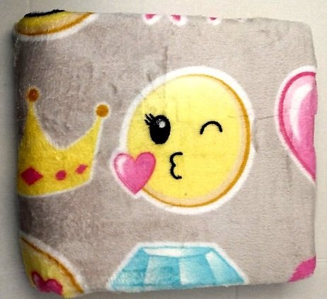 Emoji Faces Round Velvet Throw Blanket Kids Plush Soft Toy Toddlers Teens Emojies Expressions WILL Vary 50" x 60" Red