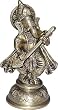 Religious Gifts Ganesha Brass Statue Playing Bina 2.25 x 2.5 x 5.5 inches