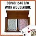 Copag Wooden Box Set with 1546 GB Regular Index and Wide Poker Size 100% Plastic Playing Cards