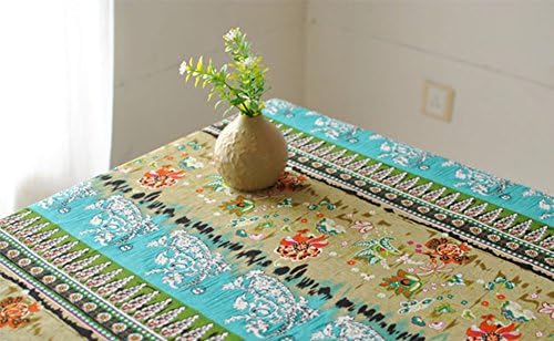 Yogolife Cotton &amp; Linen Home/Restaurant Decorative Bohemian Noble Print Household Arts Dustproof Dinner Nappe Tablecloth/Desk Cover/Tea-cloth/Picnic Placemat Blanket 140*140cm