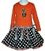 Halloween Or Harvest ~ New Orange Black Dotted Cat Circle Dress ~ Boutique 2T to 6X