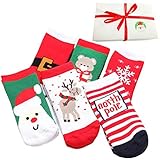 DYSONGO 子供 赤ちゃん用 クリスマス ソックス 靴下 クリスマスギフト 男女兼用 可愛い 冬の靴下 6ペア/ロット (1-3 嵗)