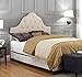Container Furniture Direct Newton Collection Modern Button Tufted Linen Fabric Upholstered Bedroom Headboard, Beige