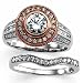 Two Tone Center of Love Engagement Ring Set (Center stone is not included)