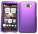 Purple Solid Color Front and Back Case Rubber Texture HTC HD2 Snap on Cell Phone Case