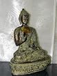 Buddhist Healing Medicine Buddha Ornate Robe Statue Brass India 12"